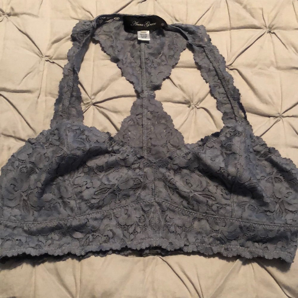 Grey/Blue lace bralette!
